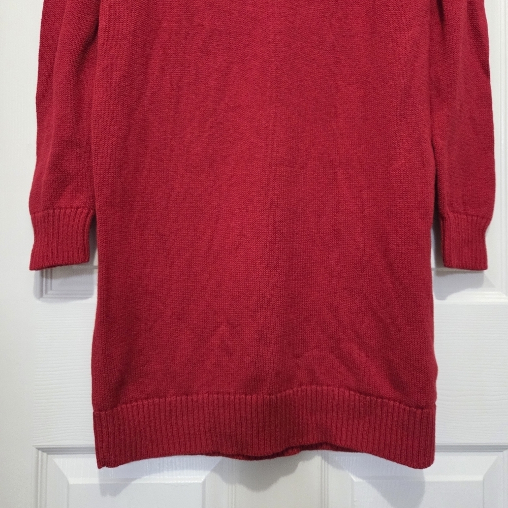 Polo Ralph Lauren Turtle Neck Wool Blend Knit Red Sweater Dress Size Small - Picture 4 of 10